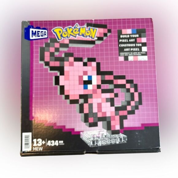 Nwt Mega Pokémon Mew Pixel Art Set - Picture 1 of 2